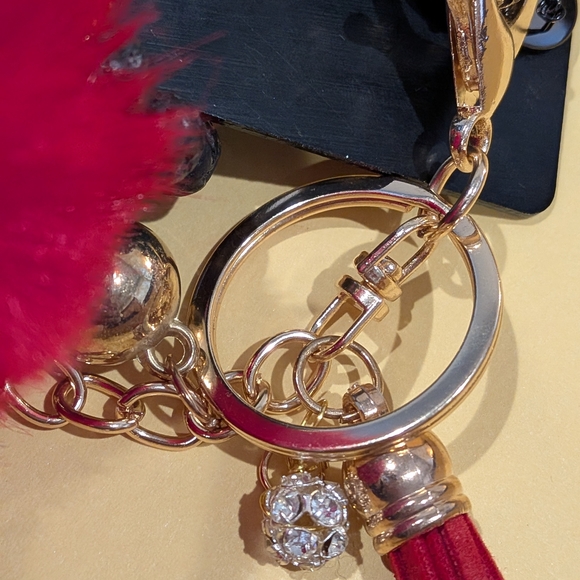 Elegant Red Tassel and Pom Pom Keychain - Picture 12 of 15